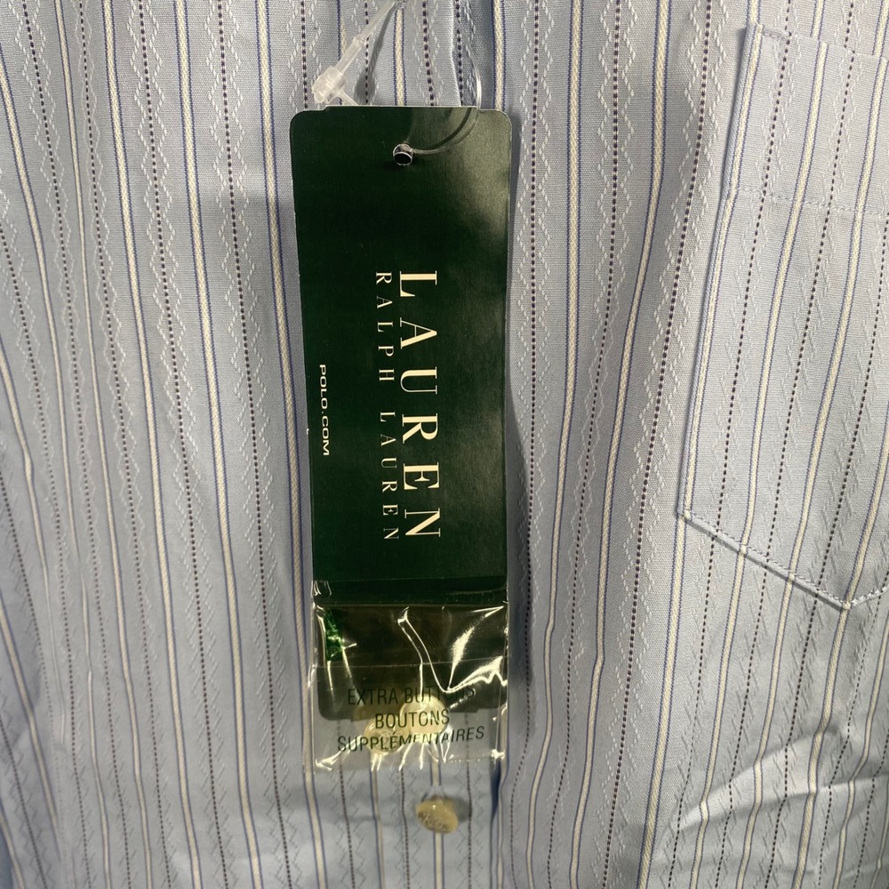 Lauren Ralph Lauren Striped Button Up Shirt Womens Medium Preppy Workwear - Picture 6 of 9